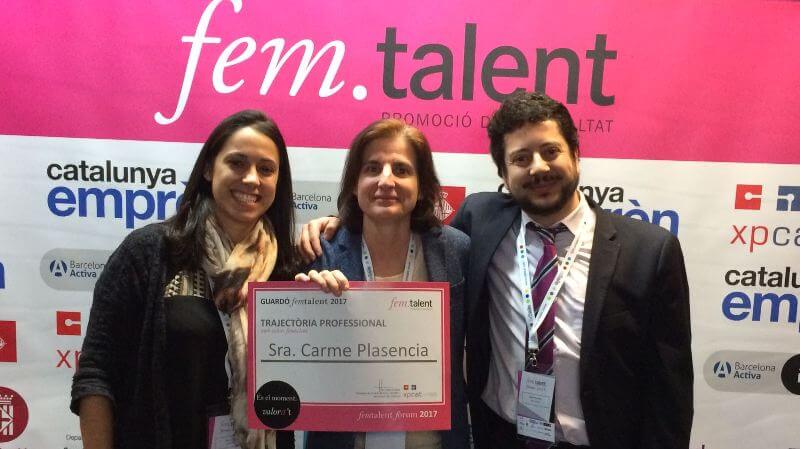 Carme Plasencia recibe el premio femtalent a la Trayectoria Profesional